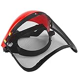 草刈り帽子　メッシュヘルメット　草刈機 刈払機用防災面　メッシュ ロング　補強シールド　林業用に最適　ガラス/破片/アイテムの破片に対応