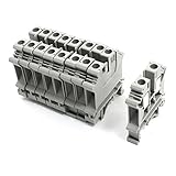 SODIAL 10ｘ灰色のプラスチック製 UK6Nスクリュークリッピングコンタクト端子台　800V 57A