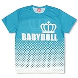 ベビードール 裾ドットTシャツ 男女兼用 L ターコイズ