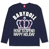 ベビードール 総柄王冠ロンT 大人 男女兼用 L ネイビー