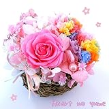 パステルレインボーカーネーション&キラキラローズ　プリザーブドフラワー 誕生日 母の日 結婚記念日　結婚祝い　卒業祝い　入学祝い　プレゼント