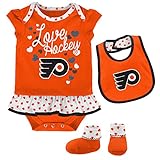 NHL新生児&乳児" Love Hockey " Bib & Bootie Set オレンジ