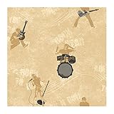 York Wallcoverings CK7790SMP Candice Olson Kids Rocker Silhouettes 8 X 10 Wallpaper Memo Sample, Bei