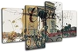 太字ブロックデザイン – Tour De Franceサイクリングバイクスポーツマルチキャンバスアートプリントボックスフレーム壁吊り下げ – Hand Made In The UK – Framed 