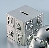 アルファベットブロック銀行 – Brushedピューター仕上げ