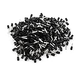 zspowertech 絶縁スリーブ付棒端子　ピンコードエンドターミナル　ワイヤークリンプ　AWG18ブラック　500個入り