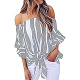 ブラウス レディース トップス Timsa ポロシャツ カジュアル カットソー 夏秋着服 フリル袖 シャツ カットソー ボ オフショルダー Tシャツ ストライプ ベアトップ おしゃれ 上着 レースアッ