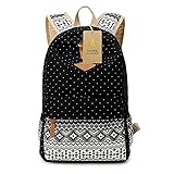 Imyth Bohemia Style Cute Casual Book Bag Daypack Travel Bag for Girl's & Boy's （Black） [並行輸入品]