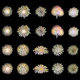 花火 ステッカー DIY ステッカー シール YAJOJO 剥がし跡が残らない ヘルメット パソコン スーツケース スマホ 車 手帳 オートバイなどに適用（イエロー/20枚セット）