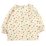 新生児祝う　ベビー　子供服　お食事用スタイ　スモック　エプロン　うわっぱり　防水　防汚　洗いやすい　快適　柔らかい　綿製 　着丈約43cm（1－2歳）