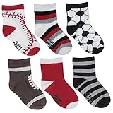 Capelli New Yorkスポーツファン6 Pack Socks with Grippers カラー: ブラック