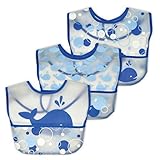 green sprouts by i play. Waterproof Pocket Bib - Whales - Boy - 3 ct by i play. [並行輸入品]