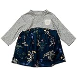 《秋冬春対応》(日本製) Pample Mousse(パンプルムース) 40/40接結天竺と30ビエラプリントワンピース 90cm/BL NO.DP-73102