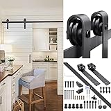 yeshom 6 ft / 6.6フィートモダン/ Country European Americanスライド木製バーンドアクローゼットハードウェアトラックレールセット New 6.6ft "J" S