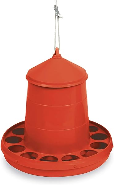 ベルバード 鳥用・ニワトリ用 自動給餌器 (赤, 2kg) - 1