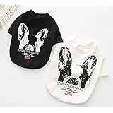 【Bunlifestyle】犬 服 Tシャツ フレンチ ブルドッグ パグ ペット衣類 おしゃれ (FB, 白)