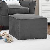 Baby Relax The Mackenzie Microfiber Plush Nursery Ottoman, Grey [並行輸入品]