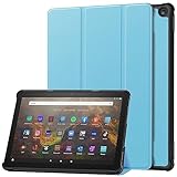 Gosento For Fire HD 10 2023 ケース New Fire HD 10 / 10 Plus 第13世代 スタンド機能付き 開閉式三つ折薄型スタンドケース PUレザー Fire HD10 2023 カバー (スカイブルー）
