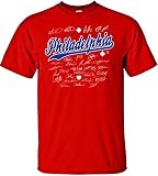 MLB Philadelphia Philliesチーム署名Tシャツ、ミディアム、レッド