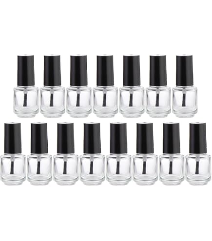 Amazon.co.jp: 2個 10ml 空のネイルポリッシュボトル 竹キャップと