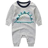 JQ trend 新生児服 カバーオールロンパース 前開き 長袖 四季兼用 (66cm, グレーM0190)