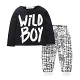 Tovadoo 子供服 ベビー服 男の子 トップス+ズボン 秋冬 長袖 ワイルドボイー チェック柄 保育園 旅行 プレゼント