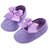 ベビーシューズ　赤ちゃん用　靴　ファーストシューズ　幼児　可愛い　柔らかい　女の子　蝶結び　コットン (L, パープル)