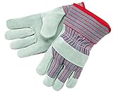 MCR Safety 1200XL Economy Shoulder Split Cow Leather Palm Men's Gloves with 2-1/2-Inch Rubberized Sa