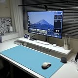ブルー マウスパッド 拡張 大型 ゲーム用マウスパッド XL ビッグロング オーバーサイズ デスクマット ステッチエッジ 31.5 X 11.8インチ ホームオフィス用
