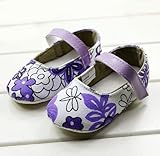 （セ・ミニョン）C'est mignon　ベビーシューズ　ファーストシューズ　ストラップ　フラワー　パープル (11cm)