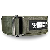 GORILLA SQUAD(ゴリラスクワッド) セルフロック式プレミアムナイロンベルト セルフロック式ナイロンベルト ウエイトトレーニング リフティング (XL, カーキ)