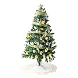タンスのゲン 【オーナメント贅沢2倍】 クリスマスツリー 120cm オーナメントセット イルミネーションライト付き ゴールド 16910022 01