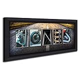 Personalized Motorcycle名アート – Harley And Others 13.5"x32.5" Framed Canvas