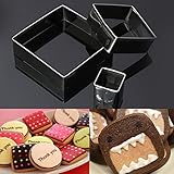 私の家族 3 点セット スクエア クッキー カッター ビスケット ケーキ ステンレス鋼金型