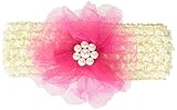 MANDY  ヘアバンド チュチュパールフラワーアイボリー&ホットピンク