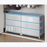 ワイド チェスト 収納ケース 3段 2個組 ブルー MJ-W3-2BL