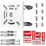 取付金具 ポール 防犯カメラ ブラケット スタンド ハウジング 監視カメラ 取り付け金具 円柱 角柱 屋外 穴あけ不要 パイプ固定金具 すぐ使える 雨樋 取付金具 フルセット ステンレスバンド 4本 / ボルト セット4式 / 防犯ステッカー 2枚 付属 白