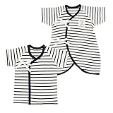 ニシキ P6048 ボンシュシュ マリンボーダー新生児肌着2点セット 50-60cm ホワイト・P6048W50-60