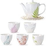 [Dolce duo] 急須セット コップ 5個 ポット茶器セット カップ (箱入り) ギフト 誕生日 お祝い FR-1656