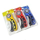 RaiFu ロータリーカッター PUレザーカット クラフトツール 45mm and 28mm 45MMシングルカードイエロー ホブ_HJAR-10100