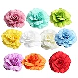 Lovoski ローズフラワー　DIY手工芸品　人工シルク　ヘッド　パーティーアクセサリー　造花　花飾り　結婚式　5cm10個入り　全11種選べ - ベージュ, 5cm