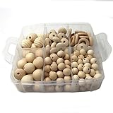 Amyster DIY Nursing Jewelry Combination Package Crochet Beads Blending Natural Round Geometry Wooden