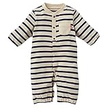 西松屋 EFD ヘンリーネック先染めボーダー長袖コンビドレス【新生児50-60cm】 新生児