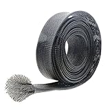 Saimペット拡張可能な編組Sleevingブラック 50MM-Dia. ブラック LQYYDQ08280