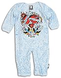 (シックス バニーズ) SIX BUNNIES 長袖ベビー服【ロンパース/カバーオール】MOM &DAD ブルー (3～6ヶ月:60)