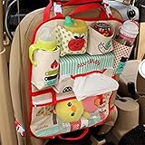 Hippyt シートバックポケット 車用 収納ポケット 後部座席 収納バッグ 車 小物 カップホルダー、雑誌のストレージ、多機能車の収納袋 リンゴ