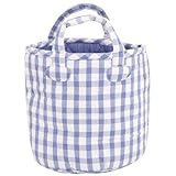 JoJo Maman Bebe Gingham Shelf Storage Bucket, Blue by JoJo Maman Bebe [並行輸入品]