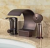 Rozin Widespread 3pcs円弧注ぎ口浴槽蛇口ハンドシャワー付き CNMX-Hardlines-445651