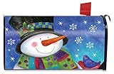 Festive雪だるま冬磁気メールボックスカバーCadinal標準Briarwood Lane