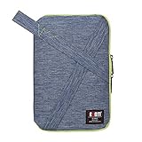 BUBM Fashion Electronics Accessories Carry Case / Travel Organizer Bag with Handle(S, Blue) [並行輸入品]